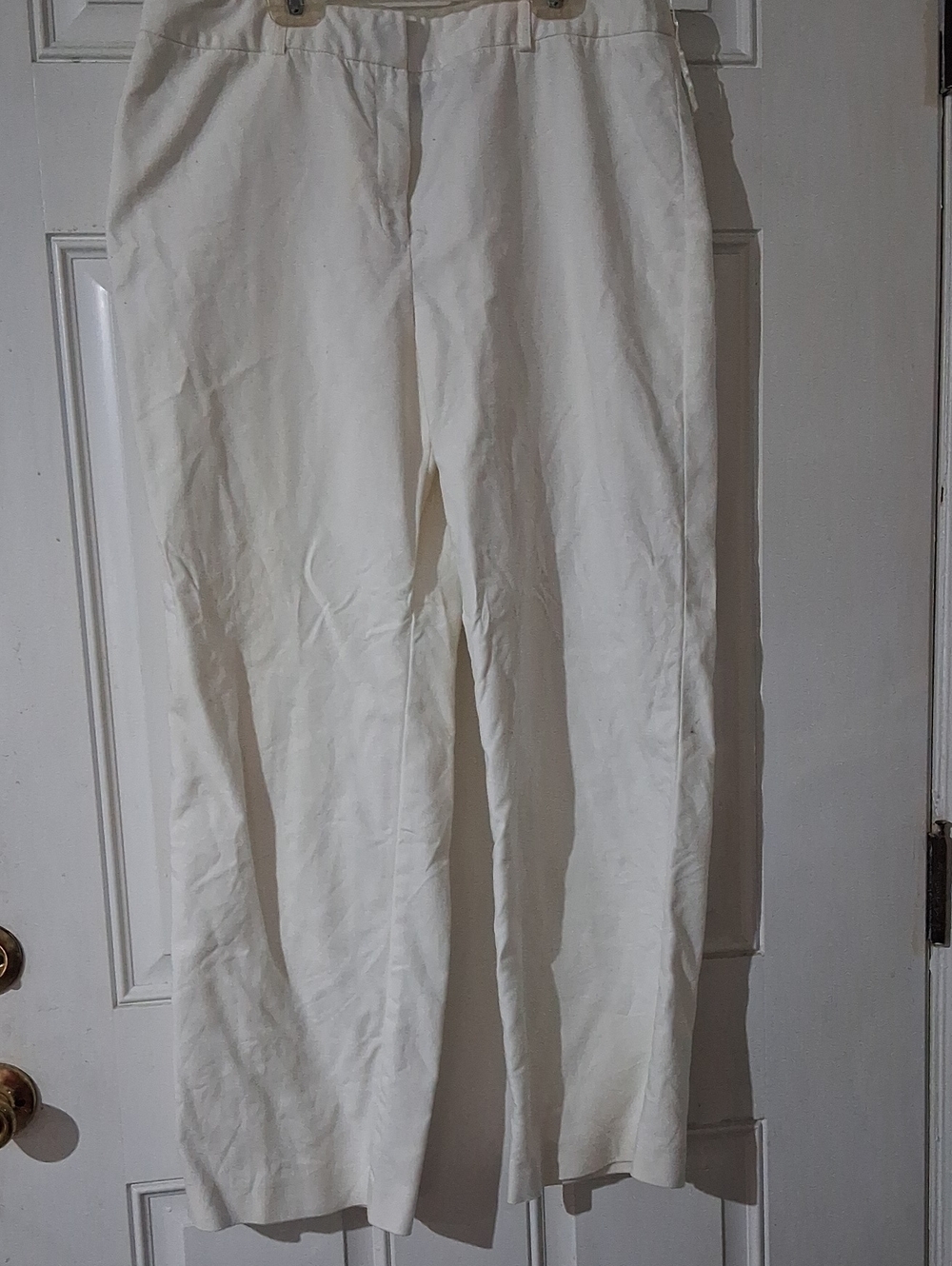 Evan Picone Off-White Wide-Leg Trousers